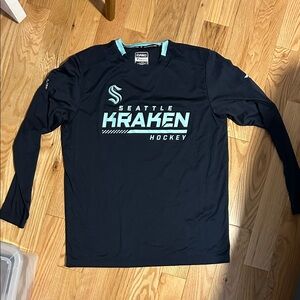 Fanatics Seattle Kraken navy and Teal Long Sleeve Shirt